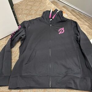 Peloton Women's Gray Sweatshirt with Pink Logo